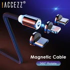 ! Магнитный кабель ACCEZZ USB Type-C, Micro USB, для iPhone 11 Pro Max, X, XR, Samsung мобильный телефон, 2 м