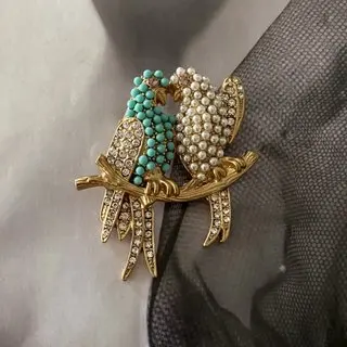 

European and American Medieval Series Lovebird Brooch