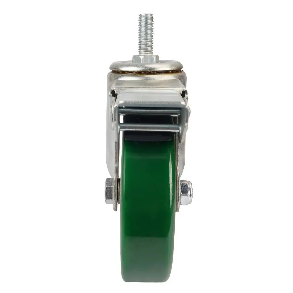 

5-inch Cast Iron Pu Screw Thread Double Brake Wheel Polyurethane Universal Caster Medium-sized