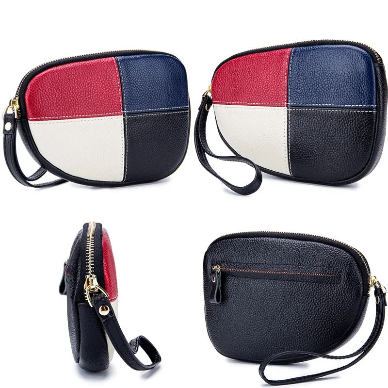 

Zency Soft Genuine Leather Women Wallets High Quality Luxury Design Patchwork Female Purses Shopping Coin Pockets Ladies Purses