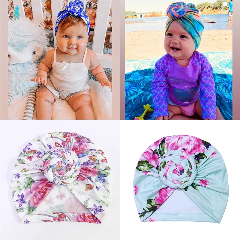 

Lovely Winter Solid Color Thick Newborn Hat Boys Girl Cotton Soft Big Bow Turban Bonnet Caps Solids Baby Shower Props