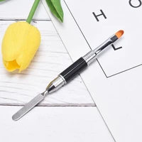 2 in 1 double ended nail tool nail pen brush and picker stainless steel gel color bar flower brush dual use
