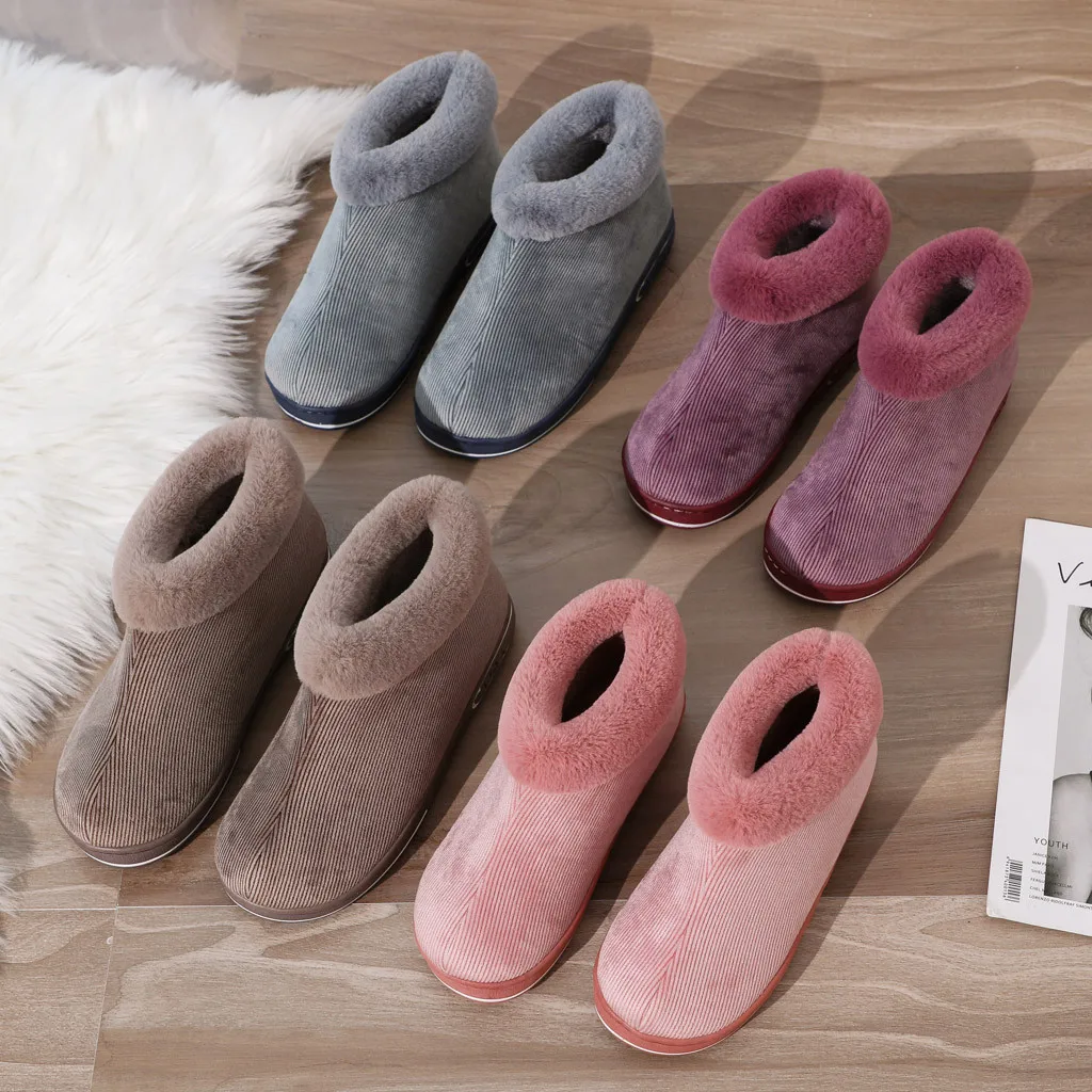 

Ankle heightening home slippers schinelo masculino slippers men solid color adult slipper plush shoes winter slippers