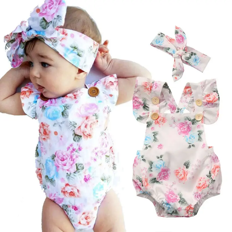 Боди с цветочным принтом для новорожденных девочек 0-24 месяцев | Мать и ребенок
