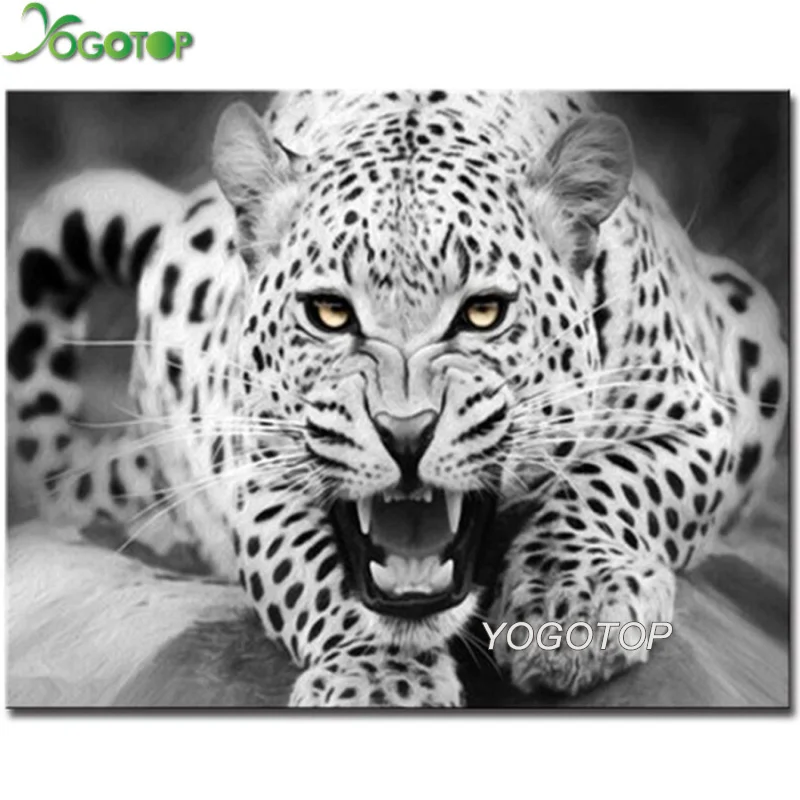 Алмазная вышивка леопард мозаика из страз 5d diy квадратные круглые алмазы