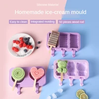 cartoon ice cream mold creative home cute silicone diy ice lollies mold kitchen tools