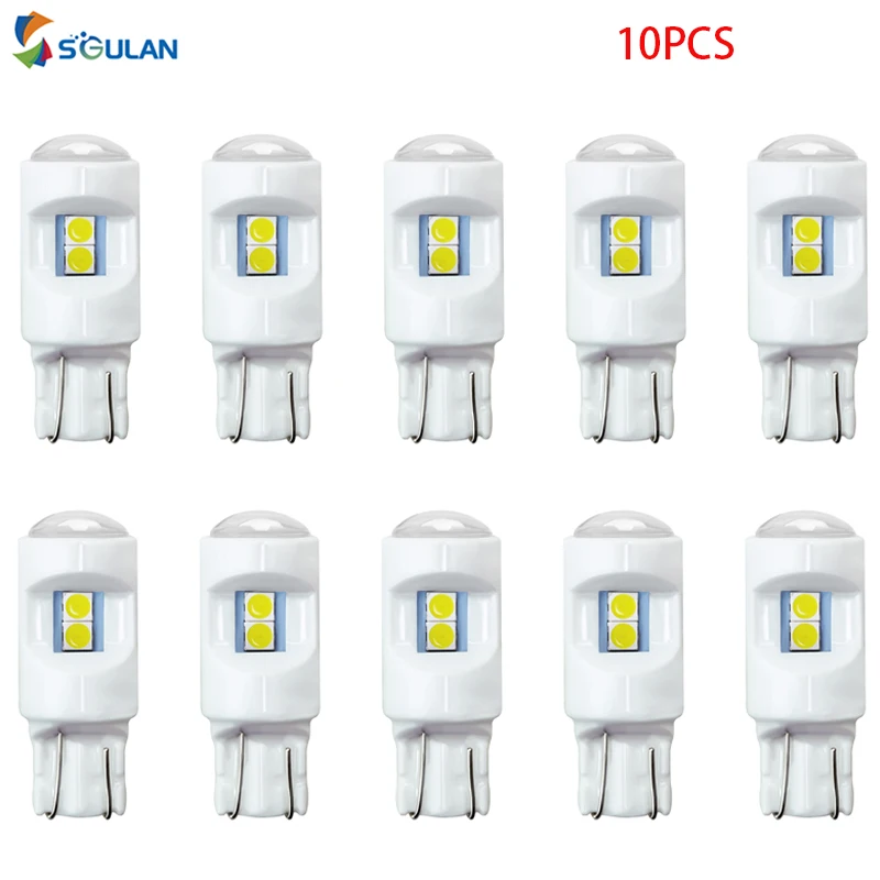 10 шт. T10 Автомобильный светодиодный светильник W5W 194 168 3030 * 6SMD Керамика оболочки
