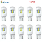 10 шт. T10 Автомобильный светодиодный светильник W5W 194 168 3030 * 6SMD Керамика оболочки Автомобильная сигнальная лампа габаритный фонарь лампы белого и синего цвета 6000K 12В 5 Вт диод
