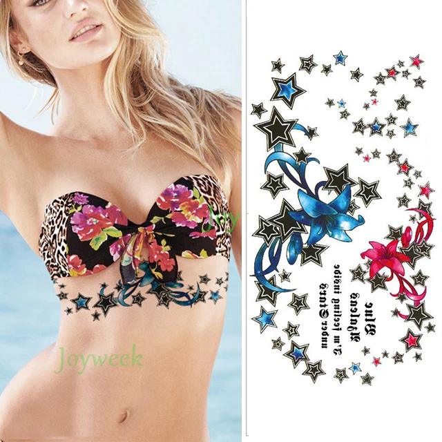 

Waterproof Temporary Tattoo sticker large size mandala sexy on chest breast back henna tatto women's flash tatoo fake tattoos