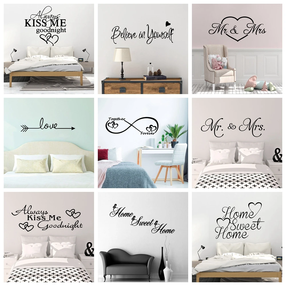 

Romantic Love Always Forever Wall Sticker house Bedroom Decor Living Room Decoration Stickers Decor Mural Kids Room Wall Sticker