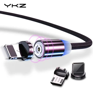 Магнитный кабель YKZ, кабель Micro USB для iPhone, Samsung, кабель USB Type-C с магнитной зарядкой, кабель Micro USB C для освещения телефона