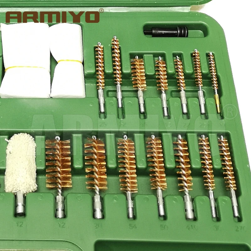 Armiyo 62 шт./компл. 17Cal .22Cal .30Cal 12GA Универсальный пистолет всех калибров Чистка ствола