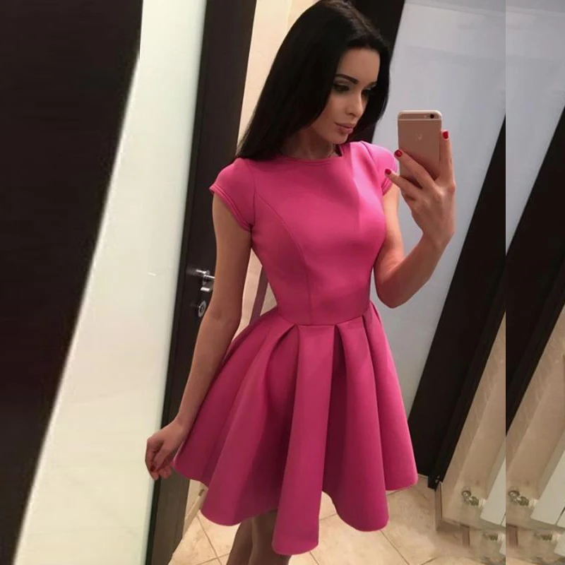 

Платье для встречи выпускников Fushica с открытой спиной и бантом, с рукавом-крылышком, с драгоценным вырезом, до колена, вечернее платье с обор...