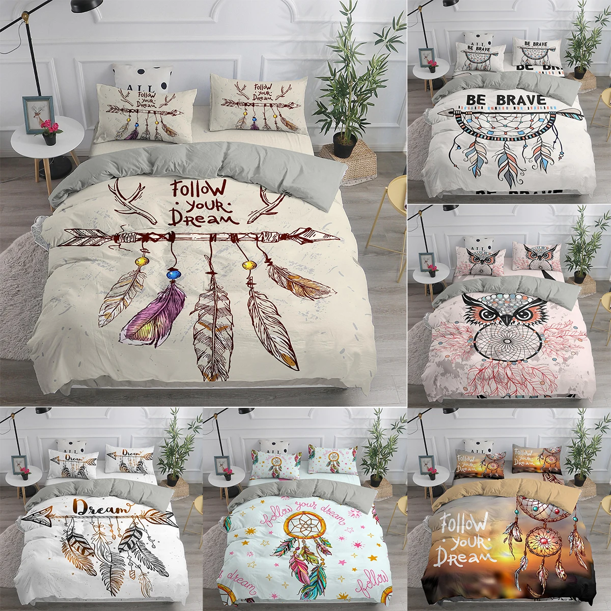 

Dream Catcher Duvet Cover Comforter Covers Follow Heart Pillowcase Bedding Set Fabric King Twin Queen Size Home Textile 200x200