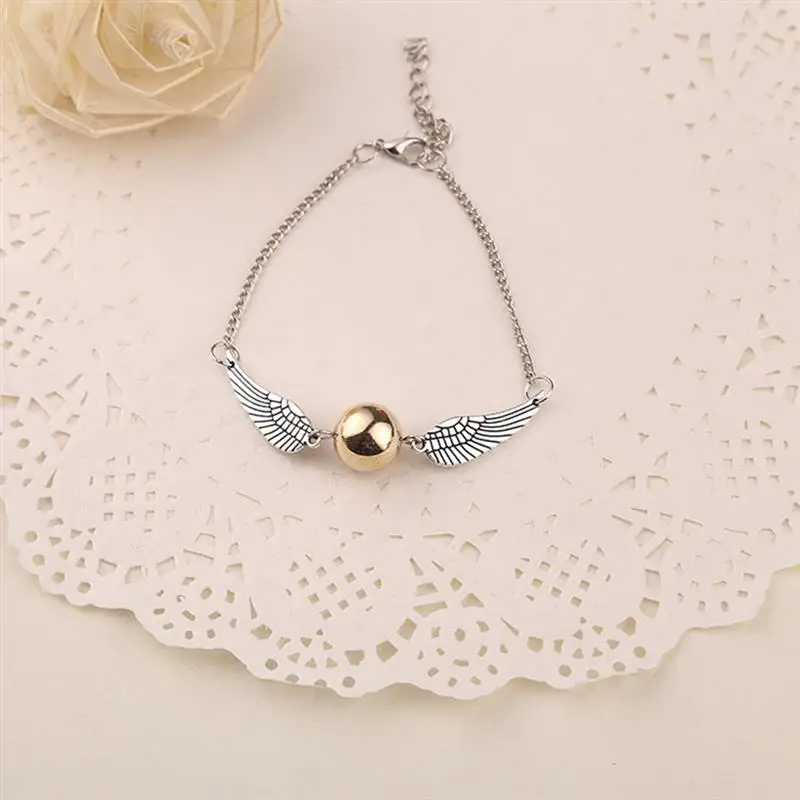 

2Pcs Deathly Hallows Snitch Necklace And Bracelet For Birthday Girl Friend Valentine'S Day Gift