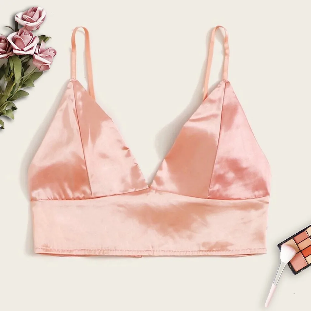 Женский атласный кружевной бюстгальтер с открытой спиной и v образным вырезом