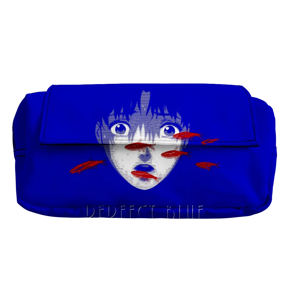 

Prefer Blue Sakura Student Large Capacity Double Zipper Pen Bag