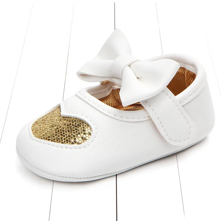 

new heart baby princess baby shoes wholesale shoes baby love toddler first walker newborn soft bottom white PU Leathe 1 Year Old