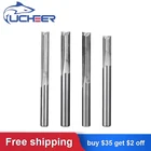 UCHEER, 5 шт.набор, 3,175 мм два лезвия прямая Фасонная фреза для CNC древесины гравирующие резцы Карбид фрезы Инструмент Фреза