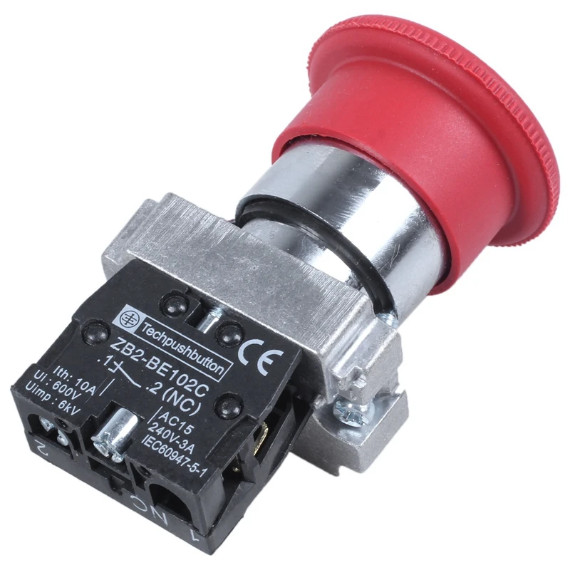 22mm NC Red Mushroom Emergency Stop Push Button Switch 600V 10A | Обустройство дома