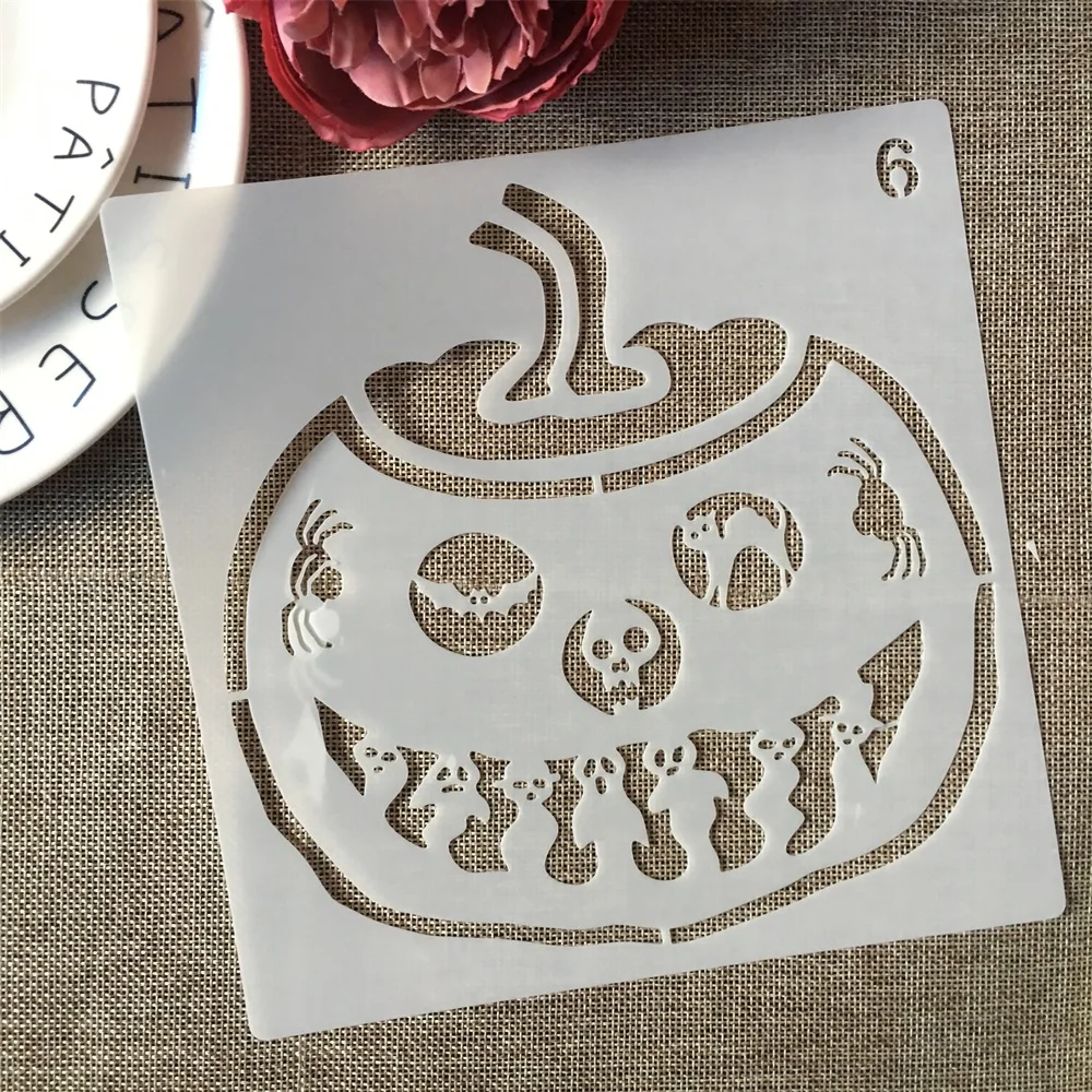 8 шт./компл. 20 см трафареты для рисования на Хэллоуин призрак кошка тыква