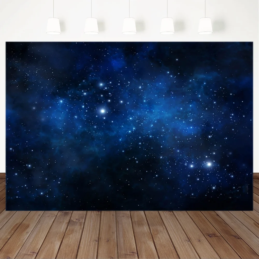 

Космическая темно-синяя вспышка звездное небо фон для фотографии детский день рождения портрет фотографические фоны для фотостудии