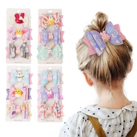 ahb unicorn glitter bow hair clip for girls princess hairpin wing rabbit barrettes hairgrips kid fashion hair accessories 3set