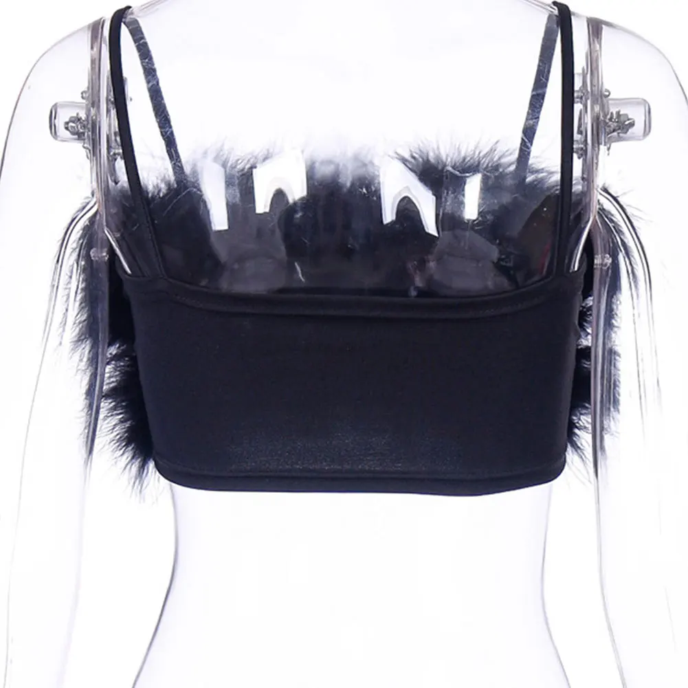 Женский укороченный топ без рукавов розовая уличная одежда из искусственного