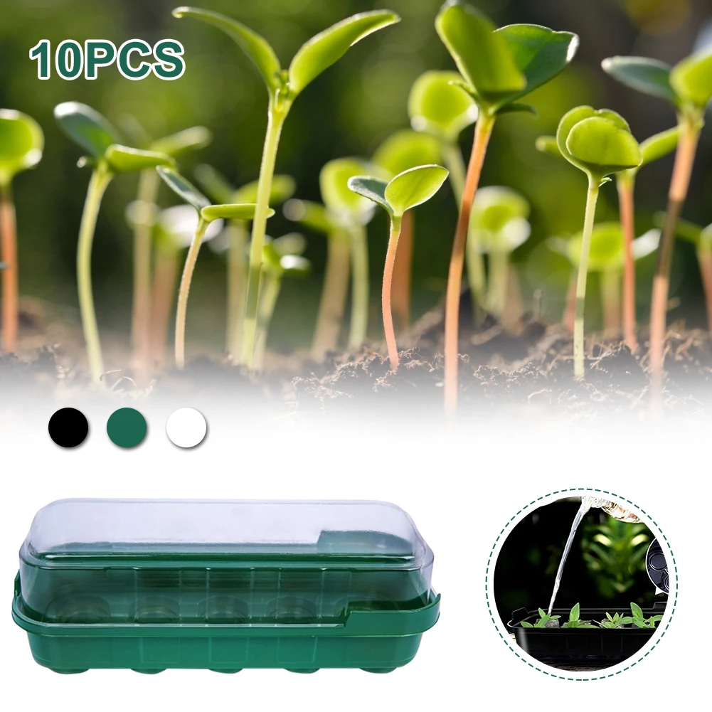 

10pcs Plant Growing Trays Seed Starter Trays Nursery Pots Plant Germination Box Garden Grow Box Seedling tray Gardening Supplies