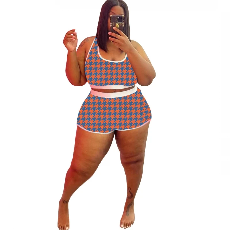 

Women Two Piece Matching Set T Shirts And Shorts Set Summer Sleeveless O-neck Casual Joggers Biker Shorts Sexy Outfit For Woman