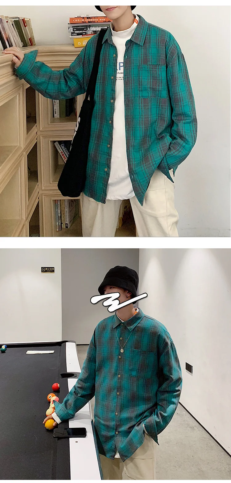 Privathinker мужские Новые Осенние Хип-хоп свободные рубашки мужские s Harajuku топы с длинным рукавом мужские рубашки с отложным воротником осенняя одежда