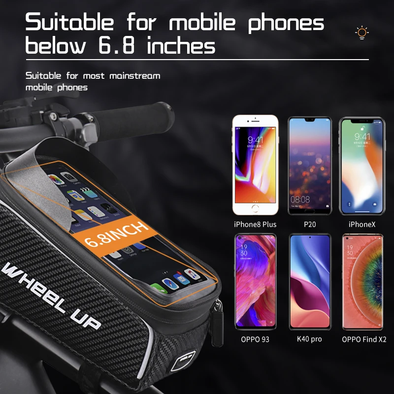 wheel up bicycle bag waterproof cycling top front tube frame bag phone bike bag mtb road bicycle case bike accessories free global shipping