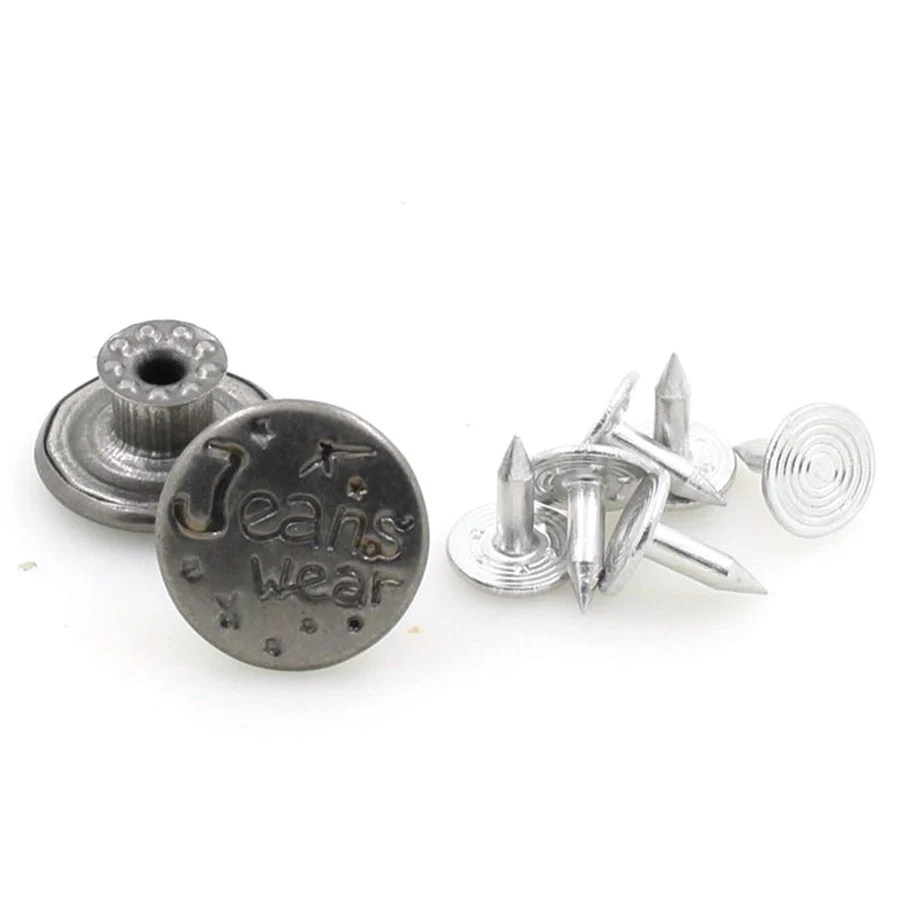 10 Pcs/lot 17mm Retro Metal Button Fashion Jeans Buttons for DIY Sewing Clothes Trousers Vintage Combined Buckle Material | Дом и сад