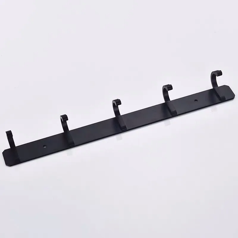 

2Pcs Wall mounted Kitchen Storage Rack Stainless Steel Bathroom Black Hanger Coat Hook Robe Hook
