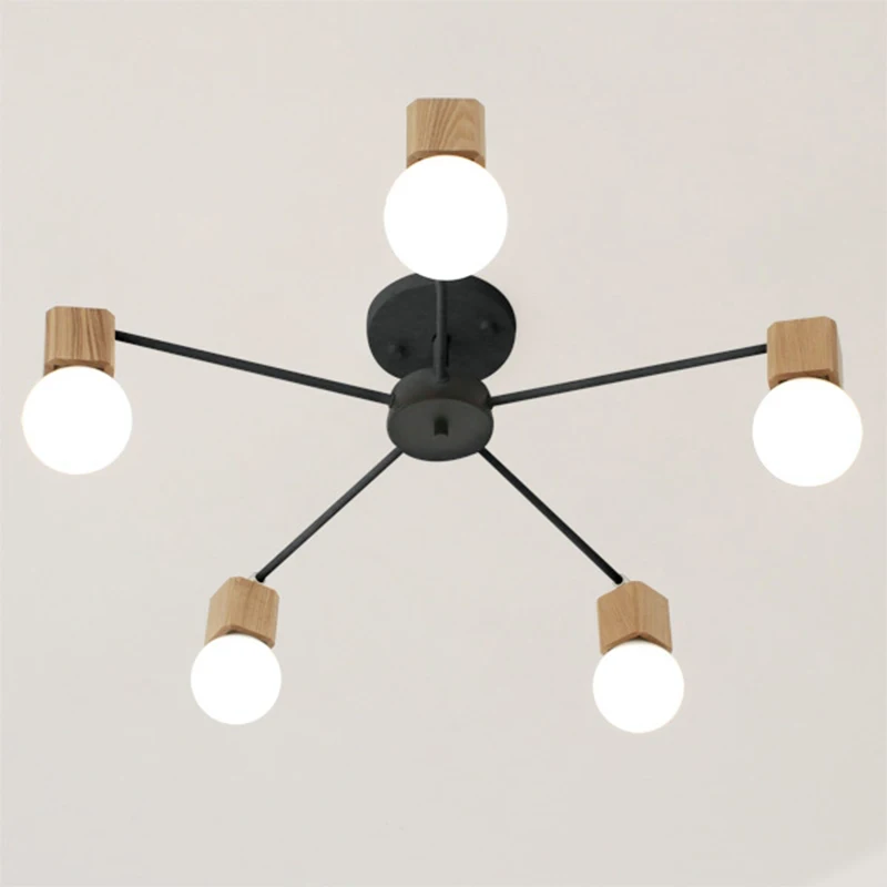 

Modern LED Ceiling Lights Nordic Wood Loft Office Flush Mount Ceiling Lamps for Living Room Bedroom Decoration Light Luminaire