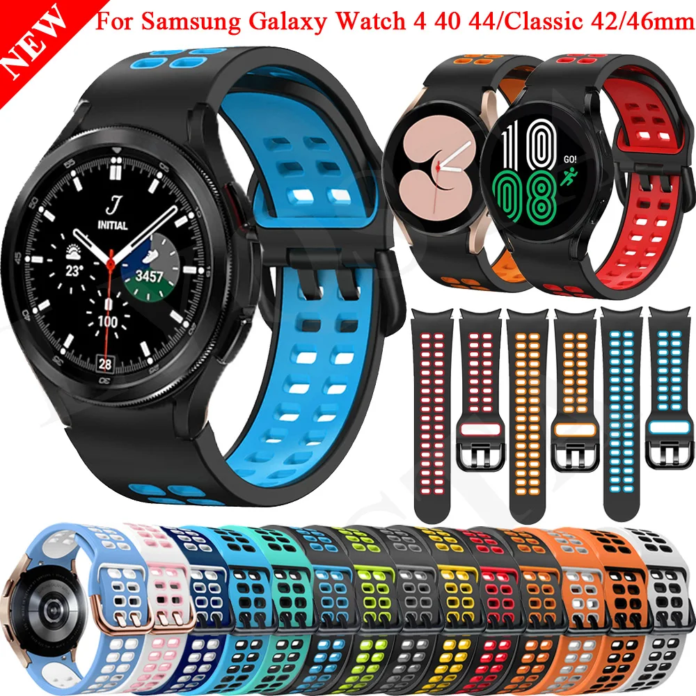 

20mm Smart Watch Band For Samsung Galaxy Watch4 Classic 46 42mm Smartwatch Silicone Sports Bracelet Galaxy Watch 4 44 40mm Strap