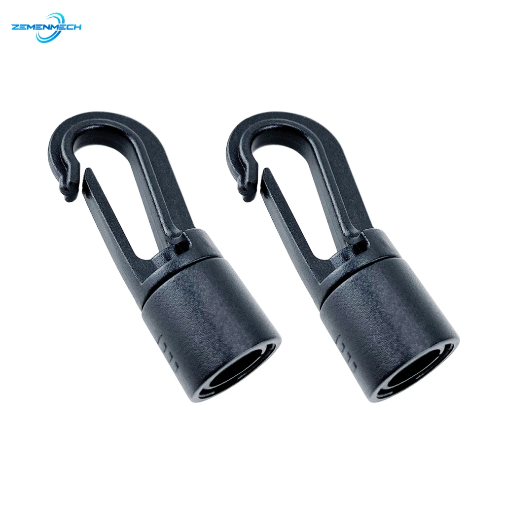 

2PCS Plastic Snap Hook Buckle Bungee Shock Tie Cord Ends Lock For Outdoor Camp Clothesline Elastic Rope Hook Marine Accessories