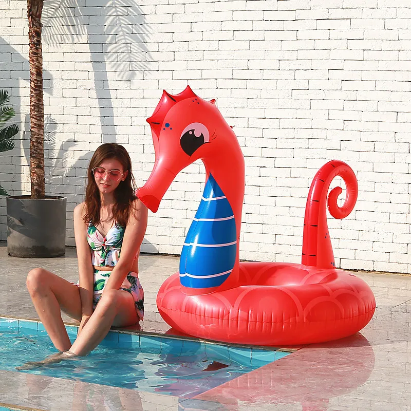 

Inflatable Coral Seahorse Pool Float Swimming Circle PVC Pool Water Mattress Beach Bed for Adults Child Party Toys