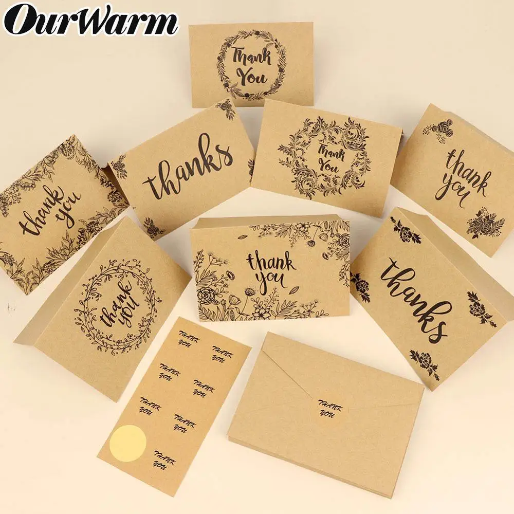 OurWarm 8 шт. Спасибо карты с Конверты свадебное Приглашения письмо 6x4 дюйма поздравительные открытки для гостей Convites Casamento