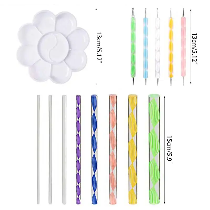 

37PCS Mandala Dotting Tools Set, Pen Dotting Tools Brushes Mandala Stencil Ball Stylus Paint Tray for Rocks Painting, Nail Dotti