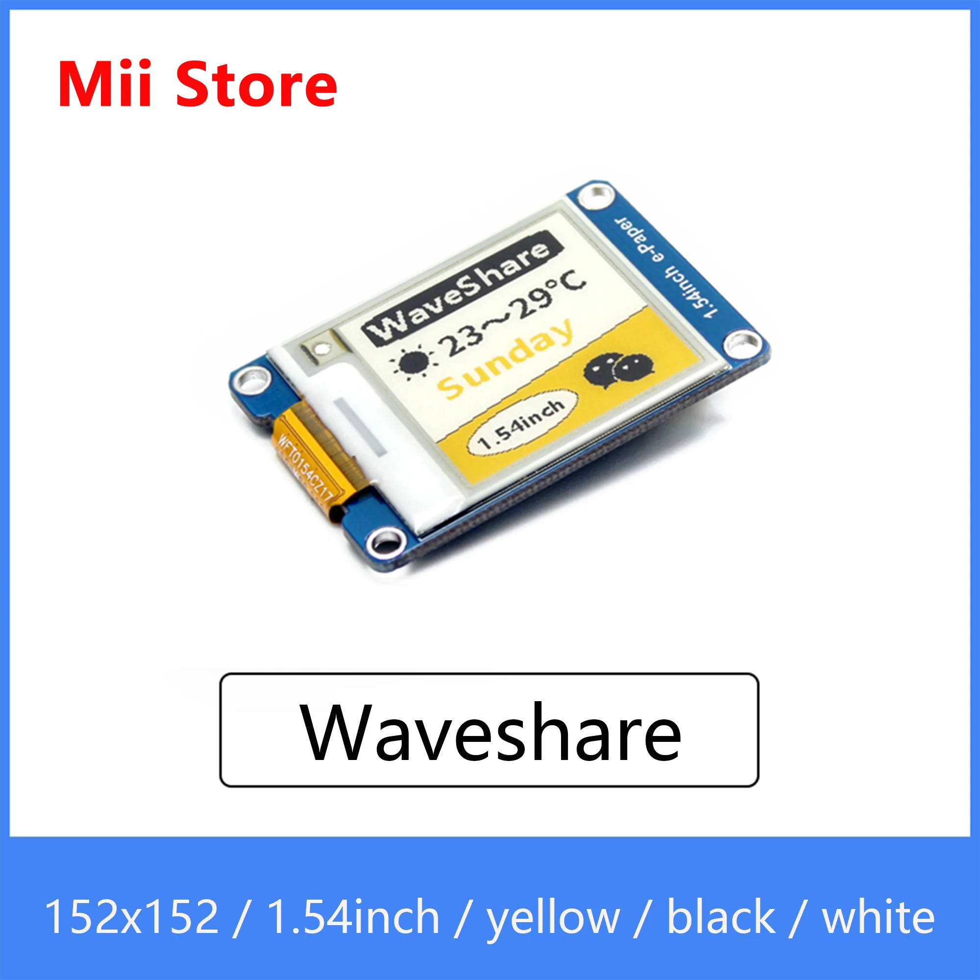 

Дисплейный модуль Waveshare 1,54 дюйма с электронными чернилами, трехцветный, желтый, черный, белый дисплей с электронной бумагой для интерфейса Raspberry Pi / STM32 SPI