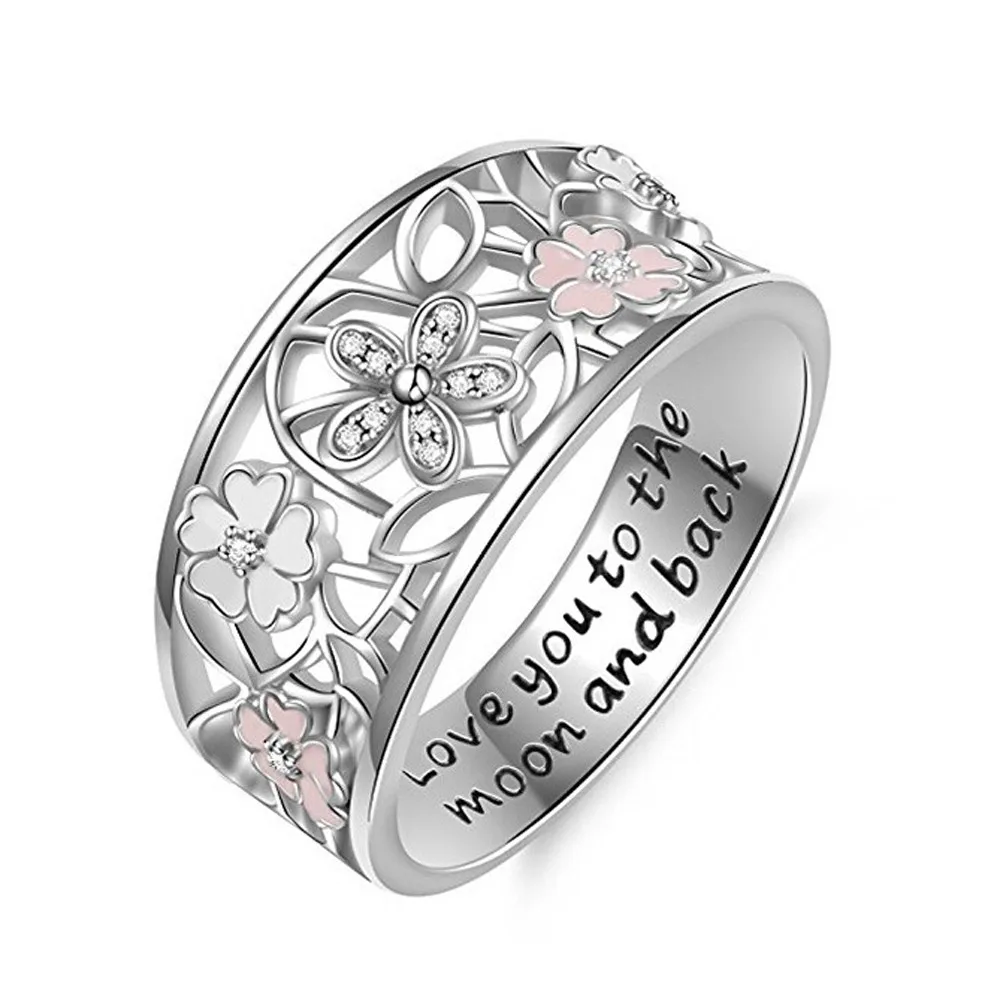 2020 женское ювелирное изделие креативные цветы хрустальное кольцо ажурные