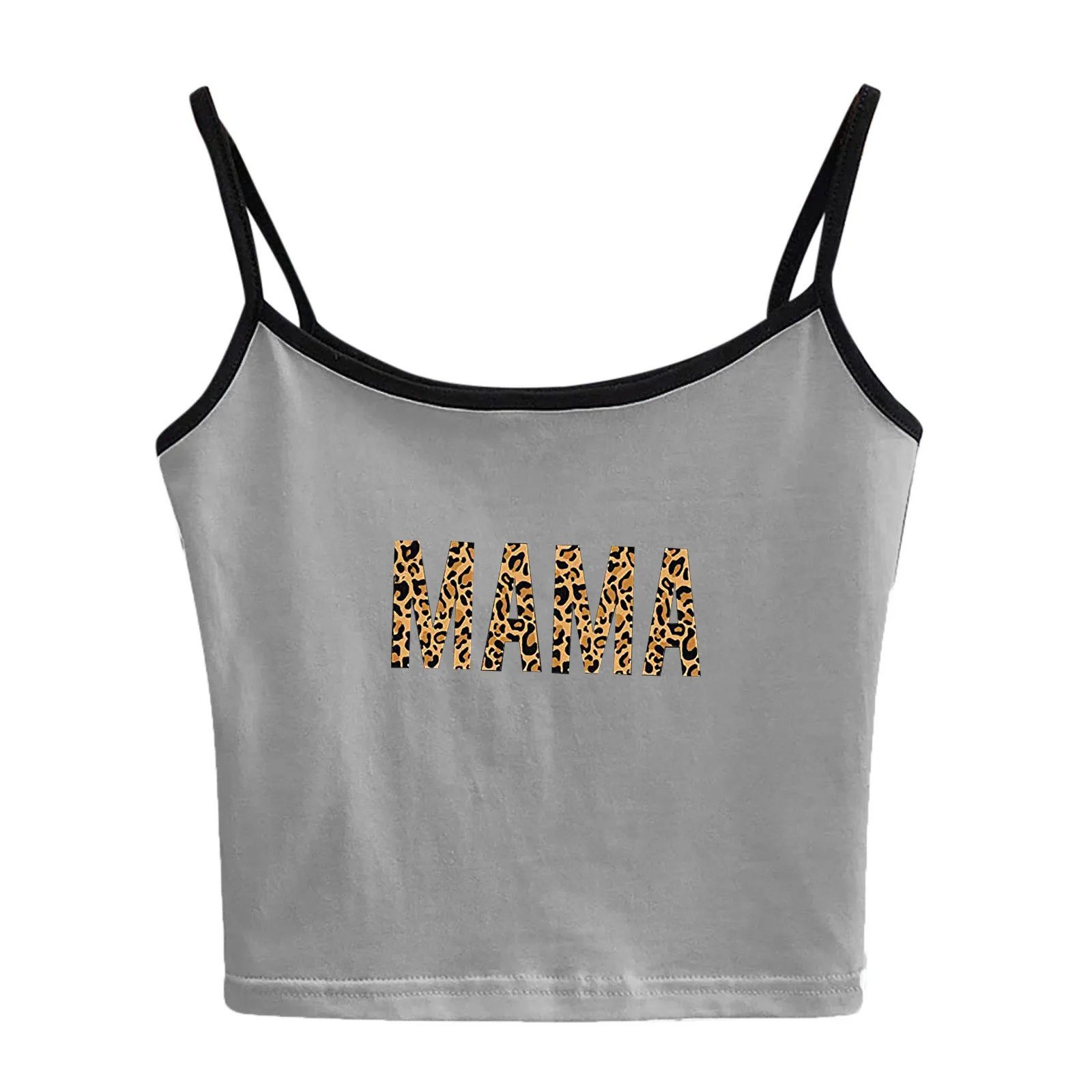 Новые модные женские туфли с леопардовым принтом надписью MAMA Танк жилет Летний