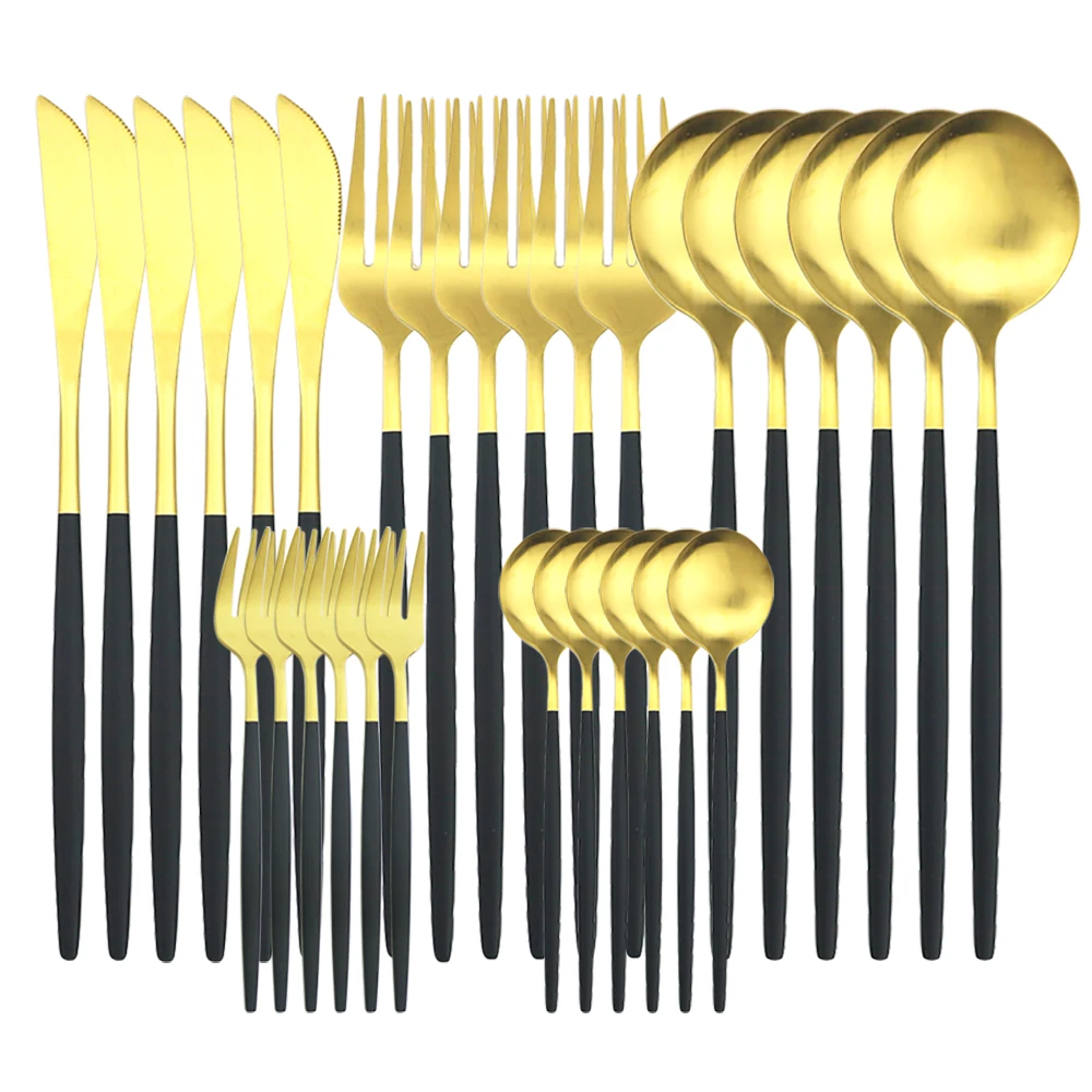 Столовая посуда 30 шт./6 штук в упаковке Ночное белье матовая Нержавеющая сталь