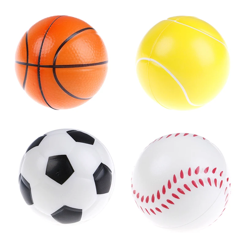 

2022 6pcs/lot Hand Basketball Baseball Football Tennis Exercise Soft Elastic Squuze Stress Reliever Ball Kid Small Ball Toys