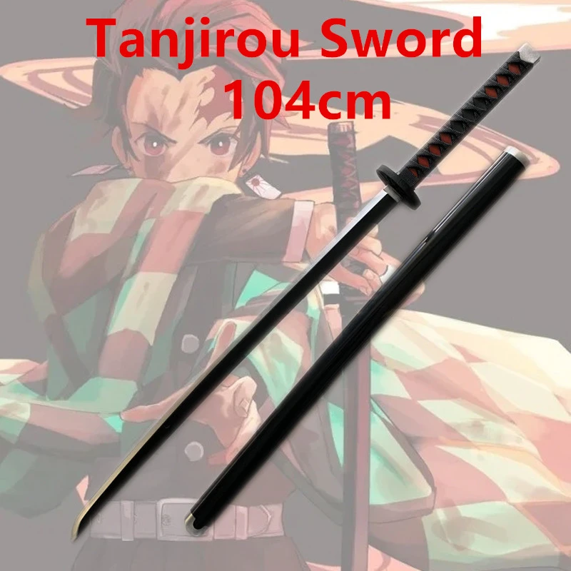 Меч убийцы демонов 104 см оружие Kamado Tanjirou черный нож-косплей 1:1 нож-ниндзя из