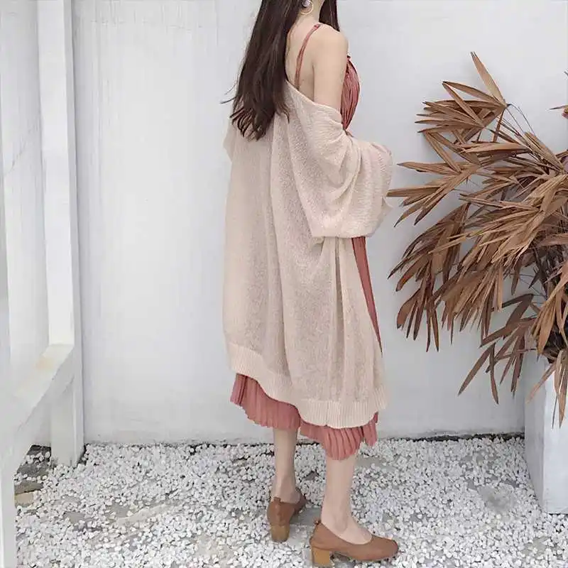 Adohon 2019 женский весенний кашемировый кардиган и летний вязаный длинный Vneck