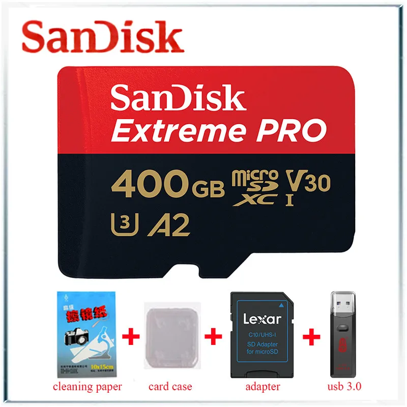 Sandisk Экстрим pro micro sd карта 256 ГБ tf карта памяти cartao de memoria tarjeta microsd 32 Гб tf карты gopro - Емкость: 400GB Free Gift B