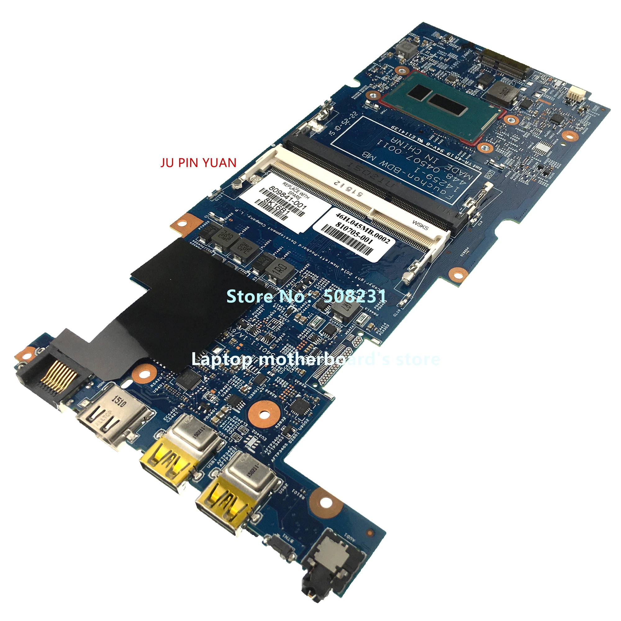 

For HP Pavilion X360 13-S 13T-S Laptop Motherboard 809841-001 809841-501 809841-601 14259-1 448.04507.0011 with SR23Y i5-5200U