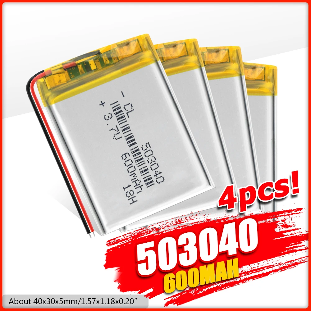 Перезаряжаемые полимерный аккумулятор 600 мАч 3 7 в 503040 li ion батарея клетки для